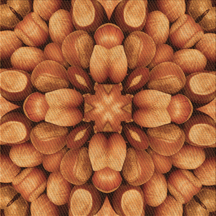 Round Patterned Neon Orange Rug, pat186org