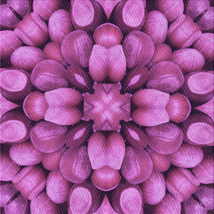 Round Machine Washable Transitional Medium Violet Red Pink Rug, wshpat186pur