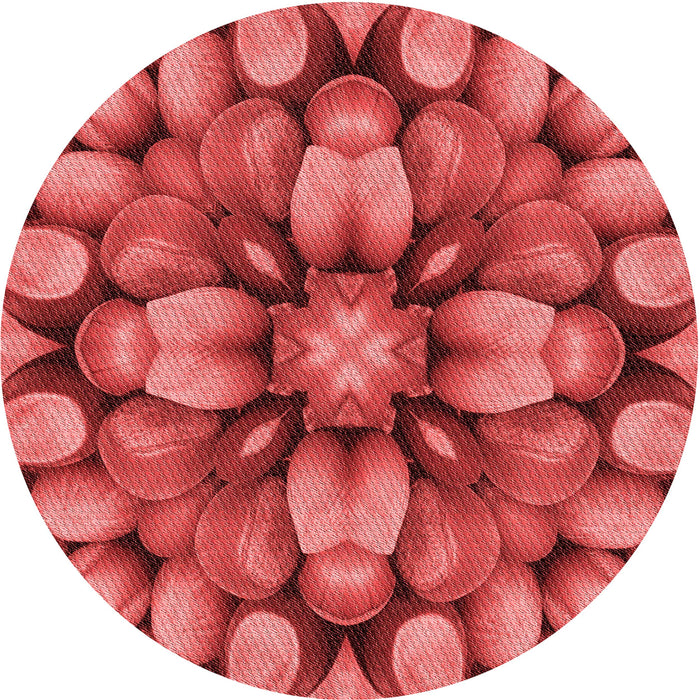 Square Patterned Red Rug, pat186rd