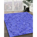 Machine Washable Transitional Sky Blue Rug in a Family Room, wshpat1860blu