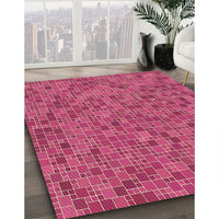 Patterned Raspberry Red Rug, pat1860brn