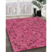 Machine Washable Transitional Raspberry Red Rug in a Family Room, wshpat1860brn