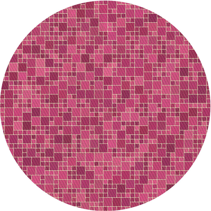 Square Patterned Raspberry Red Rug, pat1860brn