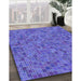 Machine Washable Transitional Sky Blue Rug in a Family Room, wshpat1860lblu