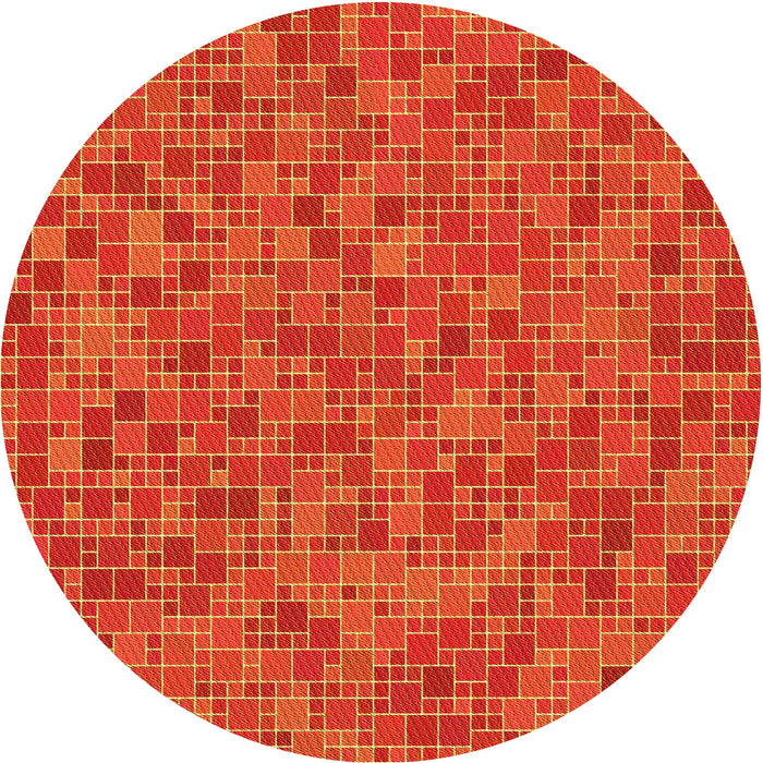 Square Patterned Neon Orange Rug, pat1860yw