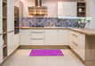 Machine Washable Transitional Violet Purple Rug in a Kitchen, wshpat1860