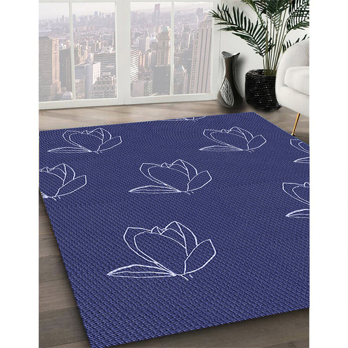 Machine Washable Transitional Royal Blue Rug in a Family Room, wshpat1861blu