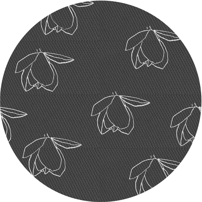 Square Patterned Charcoal Black Rug, pat1861gry