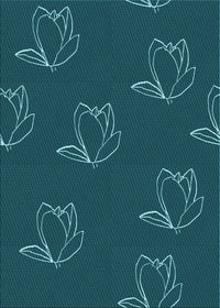 Machine Washable Transitional Dark Cyan Green Rug, wshpat1861lblu