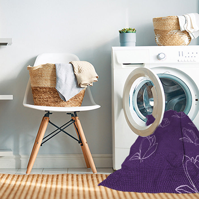 Machine Washable Transitional Dark Orchid Purple Rug in a Washing Machine, wshpat1861pur