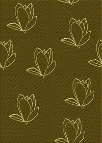 Machine Washable Transitional Dark Yellow Green Rug, wshpat1861yw