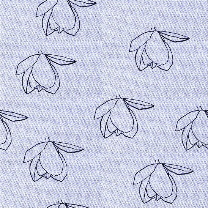 Round Patterned Denim Blue Rug, pat1862blu