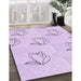 Machine Washable Transitional Bright Lilac Purple Rug in a Family Room, wshpat1862pur