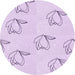 Square Machine Washable Transitional Bright Lilac Purple Rug in a Living Room, wshpat1862pur