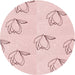 Square Patterned Light Coral Pink Rug, pat1862rd