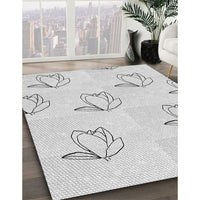 Patterned Dark Gray Novelty Rug, pat1862