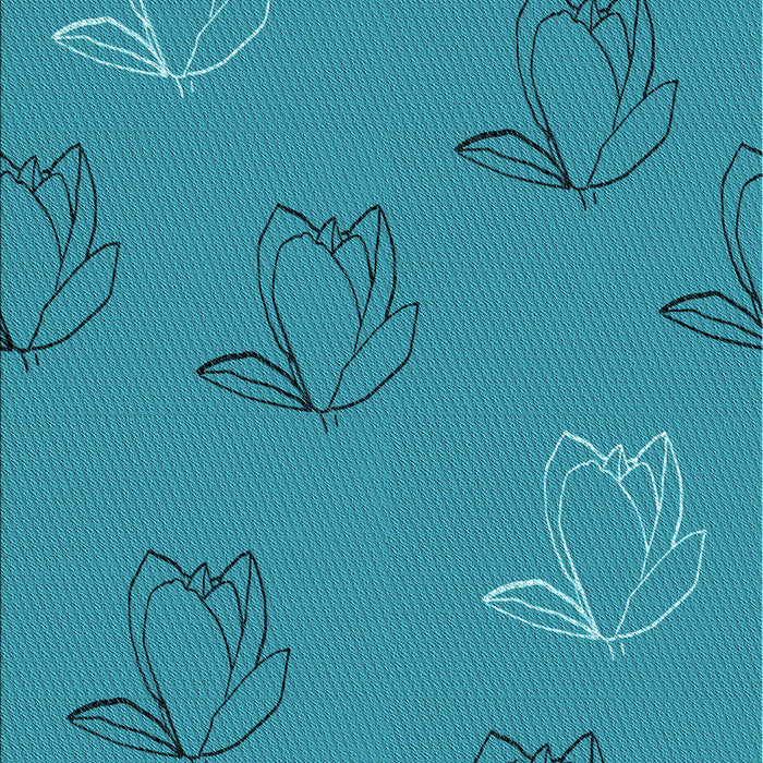 Patterned Dark Cyan Green Rug, pat1863lblu