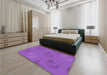 Patterned Purple Rug in a Bedroom, pat1863pur