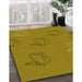 Patterned Dark Yellow Green Rug in Family Room, pat1863yw