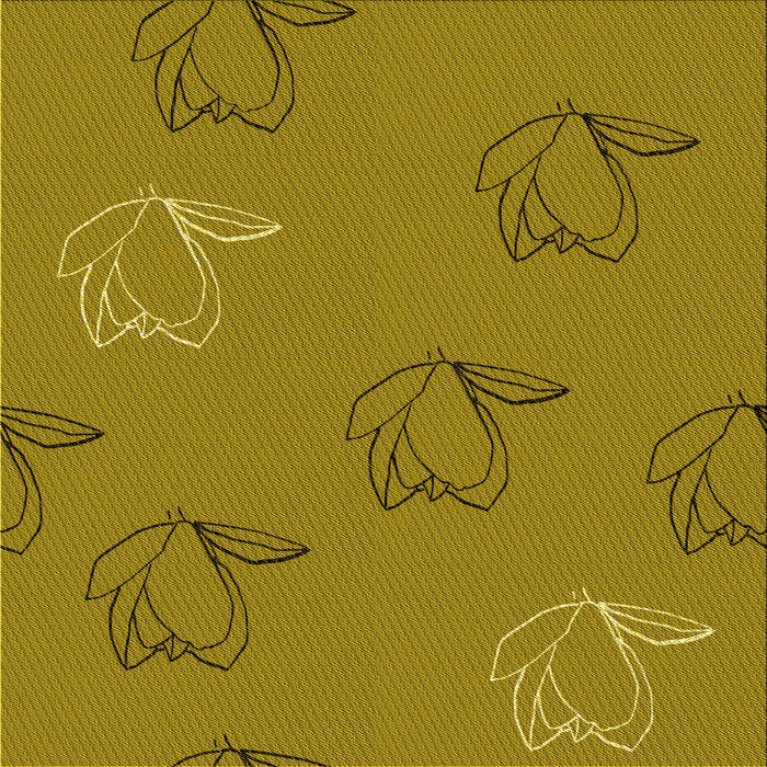 Round Patterned Dark Yellow Green Rug, pat1863yw