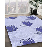 Patterned Lavender Blue Rug, pat1864blu