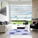 Machine Washable Transitional Lavender Blue Rug in a Kitchen, wshpat1864blu