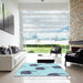 Square Patterned Koi Blue Rug in a Living Room, pat1864lblu