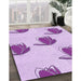 Patterned Purple Rug in Family Room, pat1864pur