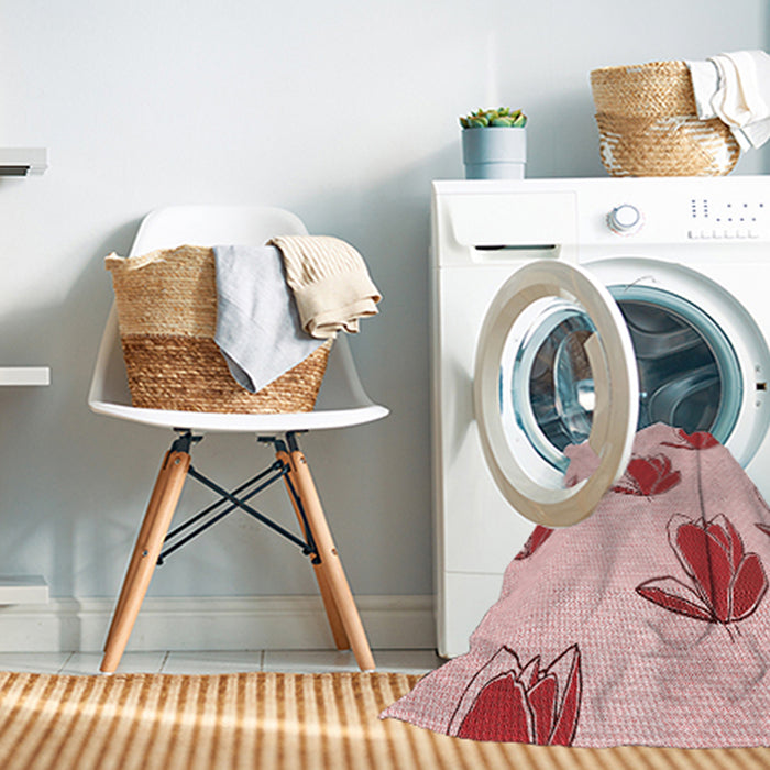 Machine Washable Transitional Red Rug in a Washing Machine, wshpat1864rd