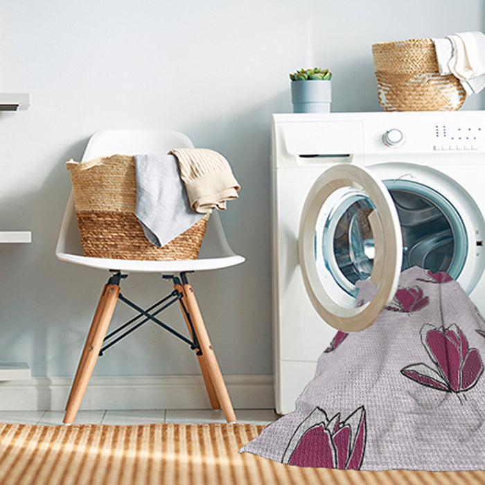 Machine Washable Transitional Pearl Beige Rug in a Washing Machine, wshpat1864