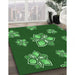 Machine Washable Transitional Deep Emerald Green Rug in a Family Room, wshpat1865grn