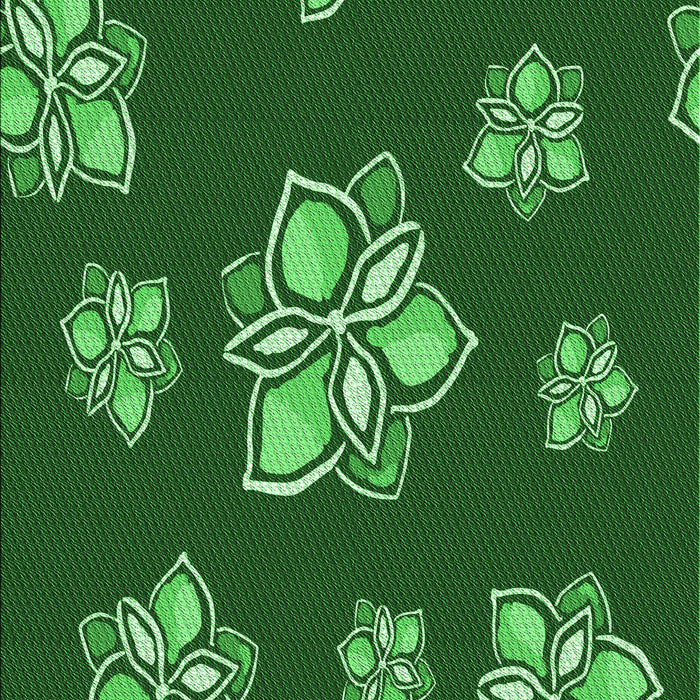 Patterned Deep Emerald Green Rug, pat1865grn