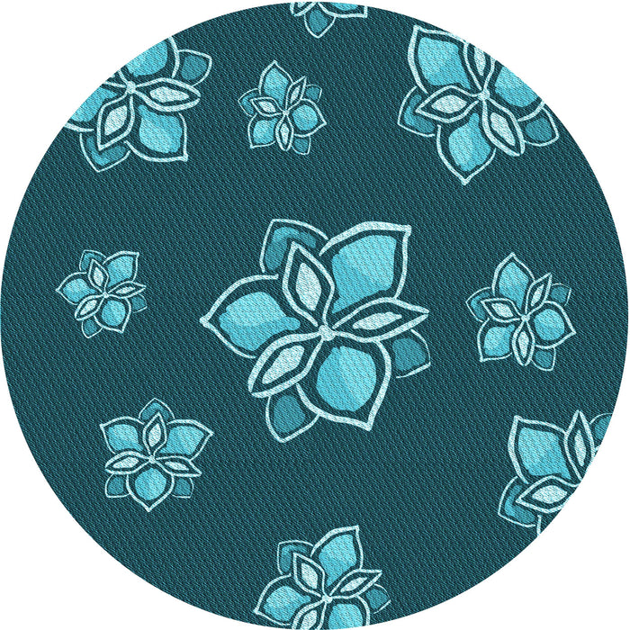 Square Machine Washable Transitional Medium Teal Green Rug in a Living Room, wshpat1865lblu