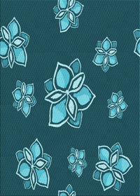 Machine Washable Transitional Medium Teal Green Rug, wshpat1865lblu