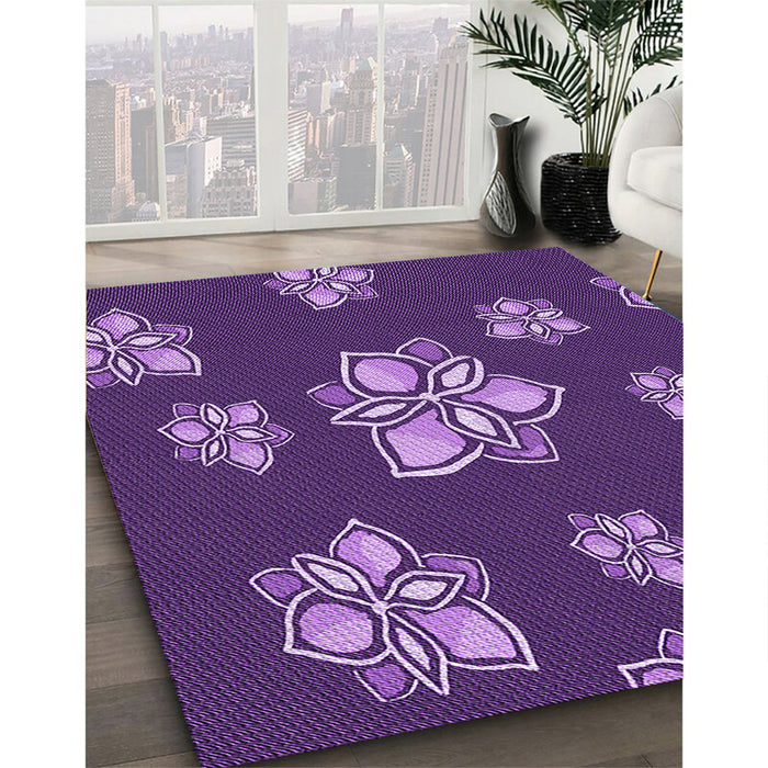 Machine Washable Transitional Purple Rug in a Family Room, wshpat1865pur