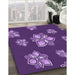 Patterned Purple Rug in Family Room, pat1865pur