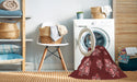 Machine Washable Transitional Cranberry Red Rug in a Washing Machine, wshpat1865rd