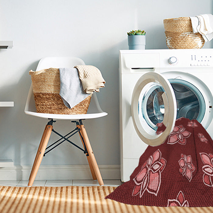 Machine Washable Transitional Cranberry Red Rug in a Washing Machine, wshpat1865rd