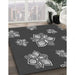 Patterned Charcoal Black Novelty Rug in Family Room, pat1865