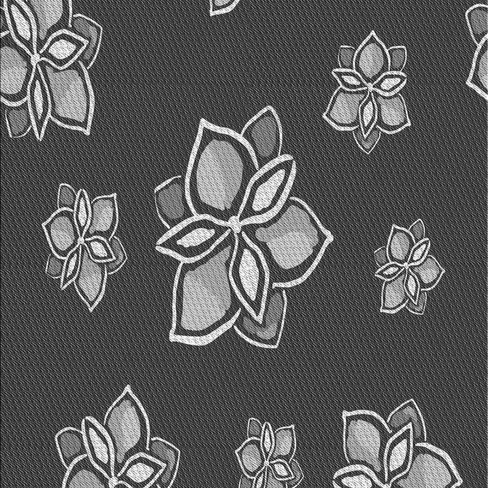 Patterned Charcoal Black Novelty Rug, pat1865