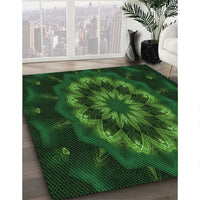 Patterned Black Rug, pat1866grn