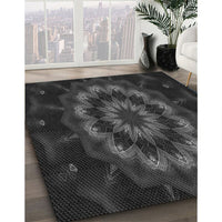 Patterned Midnight Gray Rug, pat1866gry