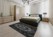 Patterned Midnight Gray Rug in a Bedroom, pat1866gry