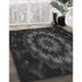 Patterned Midnight Gray Rug in Family Room, pat1866gry