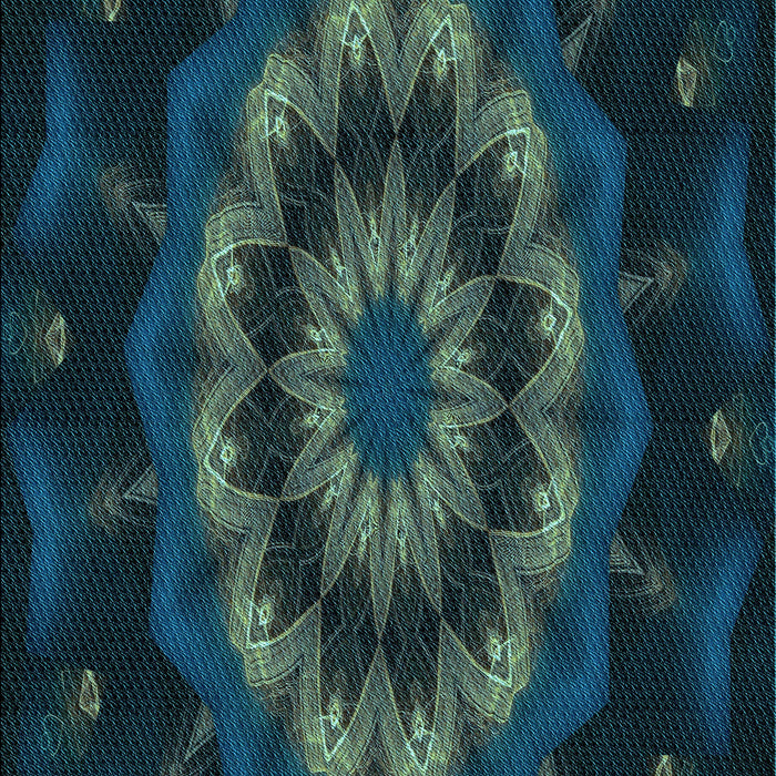 Machine Washable Transitional Deep Teal Green Rug, wshpat1866lblu