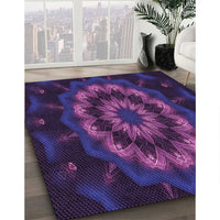 Patterned Dark Purple Rug, pat1866pur