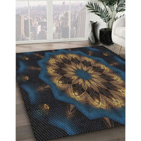 Patterned Black Novelty Rug, pat1866