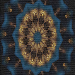 Square Patterned Black Novelty Rug, pat1866