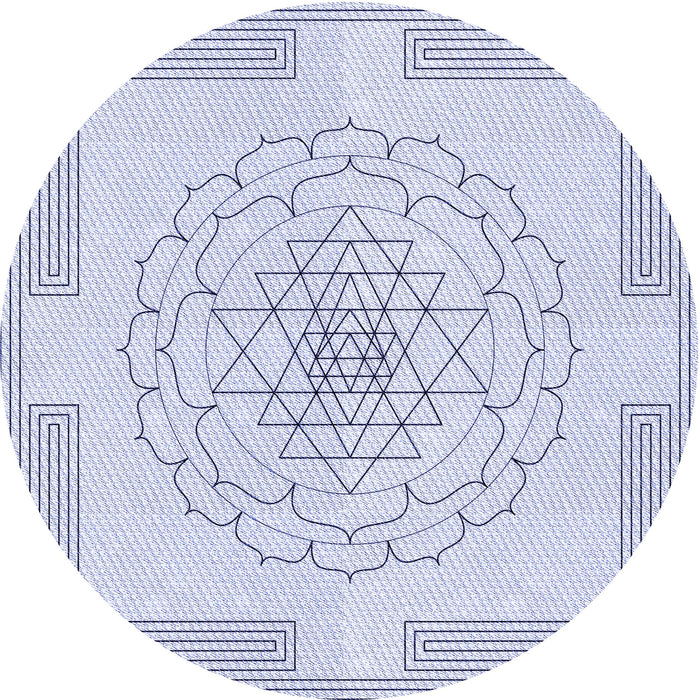 Square Patterned Lavender Blue Rug, pat1867blu