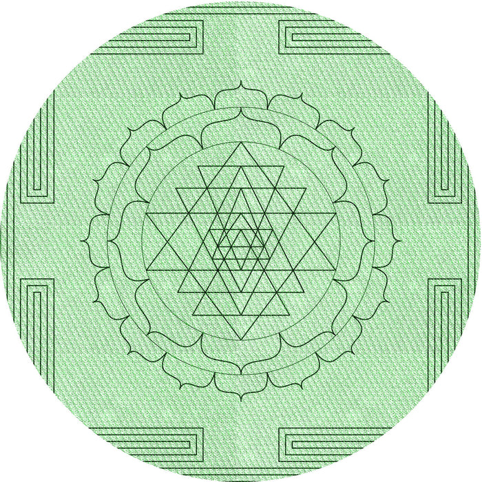 Square Patterned Mint Green Rug, pat1867grn